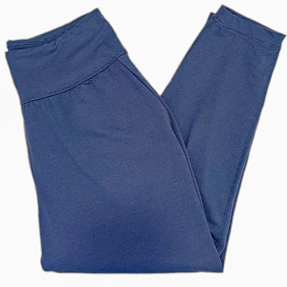 Prana Mahala Capri Joggers Leggings Blue Stripe Size Small - Picture 3 of 6